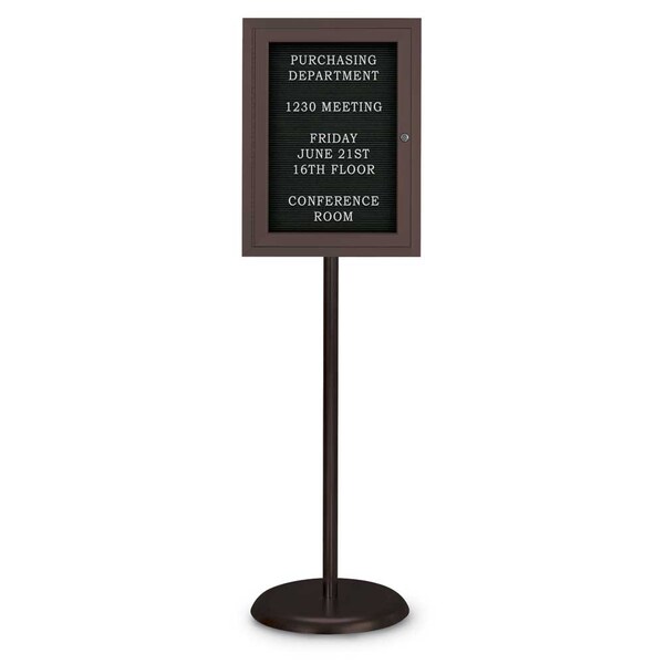 United Visual Products Corkboard, Triple Door, Radius Frame, 72x48", Black/Medium Gray UV70055-BLACK-MEDGRY - main